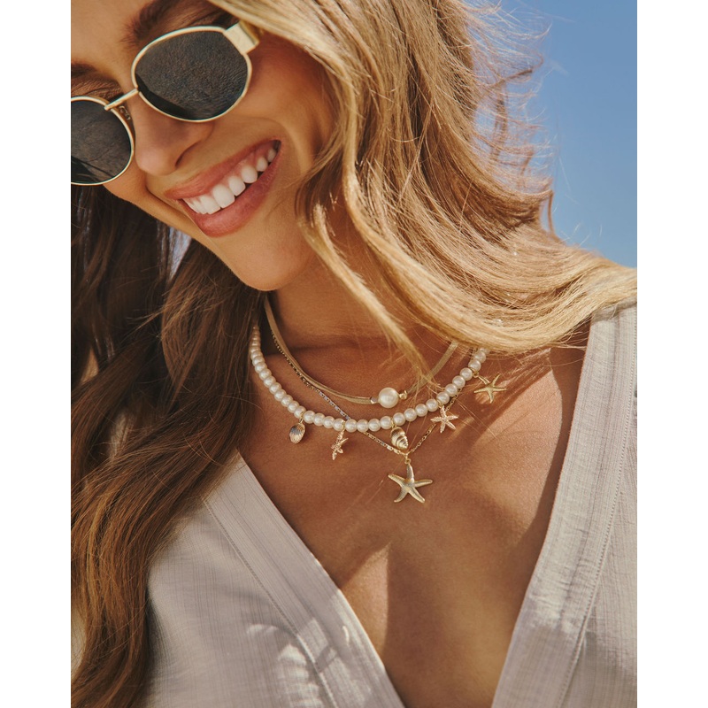 Beach Edge Layered Seashell Charm Necklace