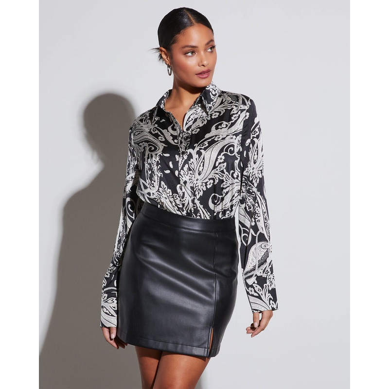 Cairo Printed Button Down Blouse