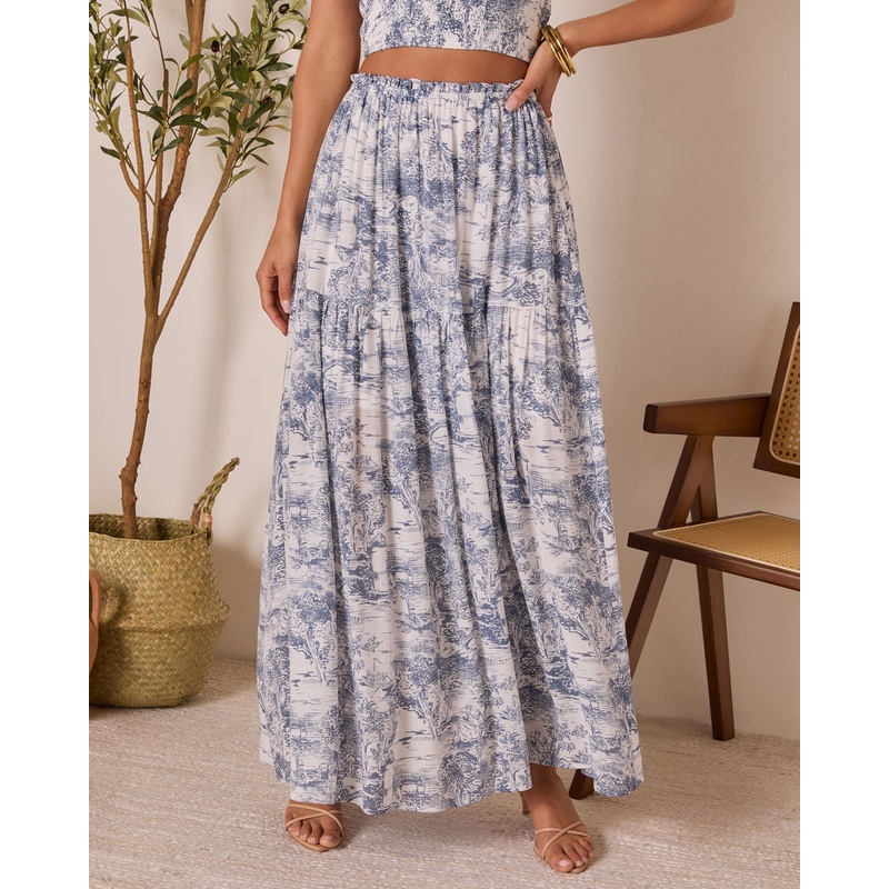 Cedar Skies Printed Maxi Skirt