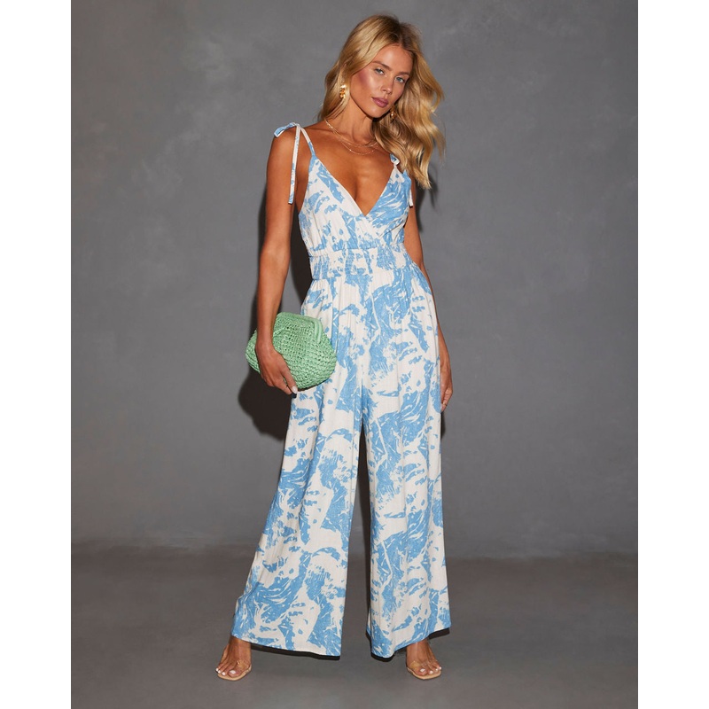Celestia Elastic Waist Pocketed Jumpsuit