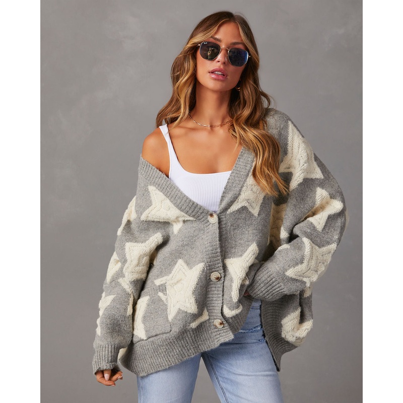 Chasing The Stars Pocketed Oversized Cardigan