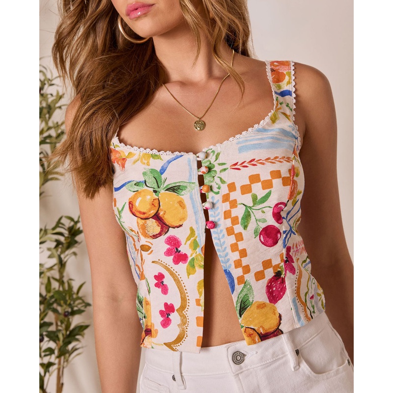 Dolce Daze Summer Fruit Flyaway Tank