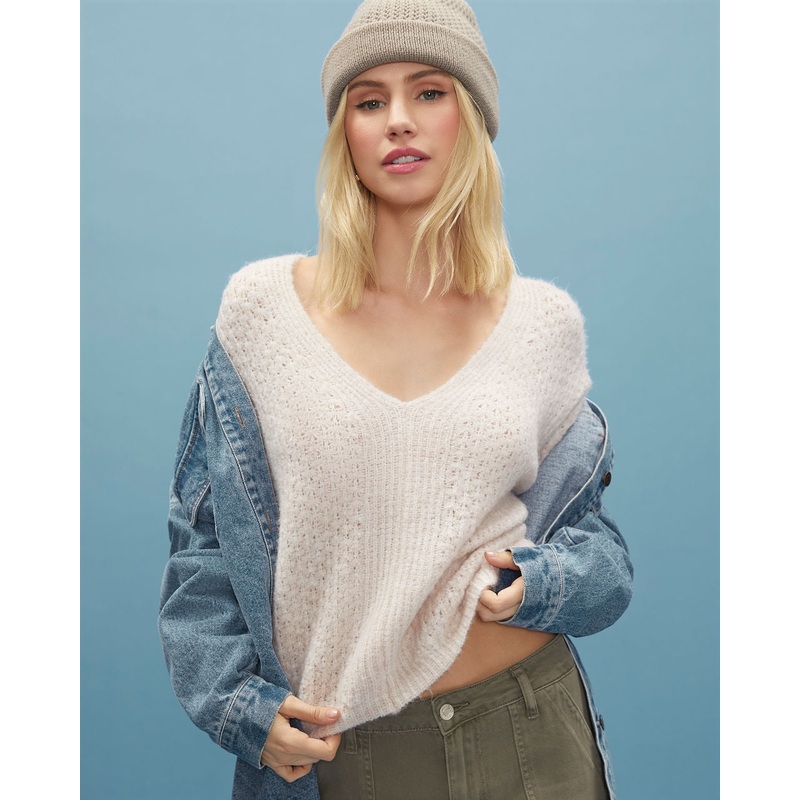 Egremont V-Neck Sweater|Ivory|Orange|Pink|Red|Teal|XS|S|M|L|XL