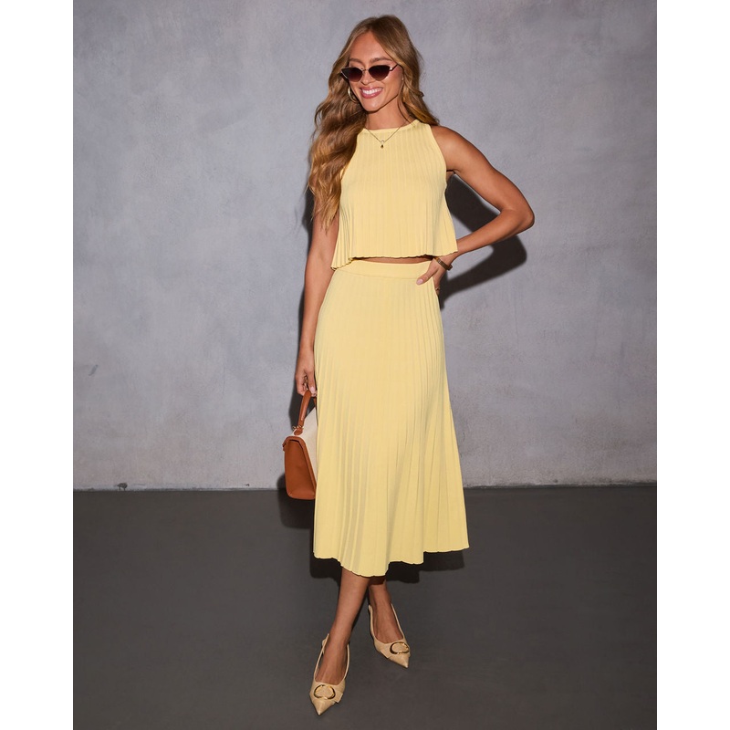 Hearts Desire Pleated Midi Skirt