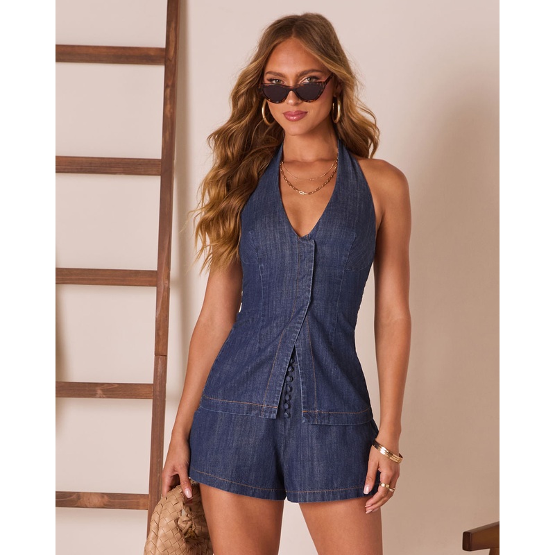 Kadina Sleeveless Denim Top|Denim|XS|S|M|L|XL
