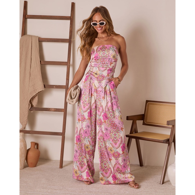 Monie Floral Wide Leg Pants|Pink Multi|XS|S|M|L|XL