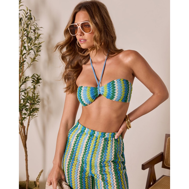 Sunkiss Riviera Halter Chevron Bra Top