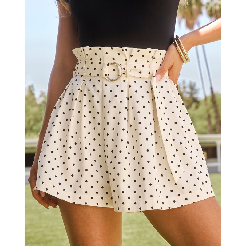 Brinelle Belted Polka Dot Shorts