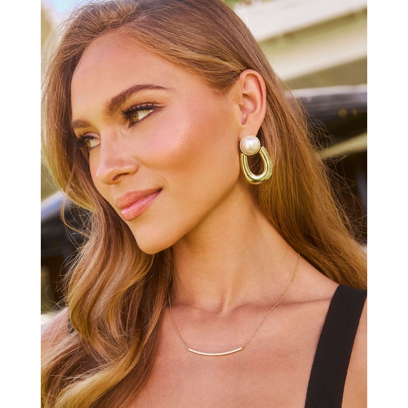 Calena Pearl Door Knocker Earrings