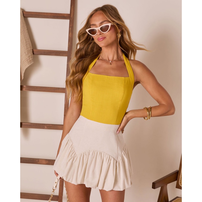 Clodette Linen Halter Neck Top