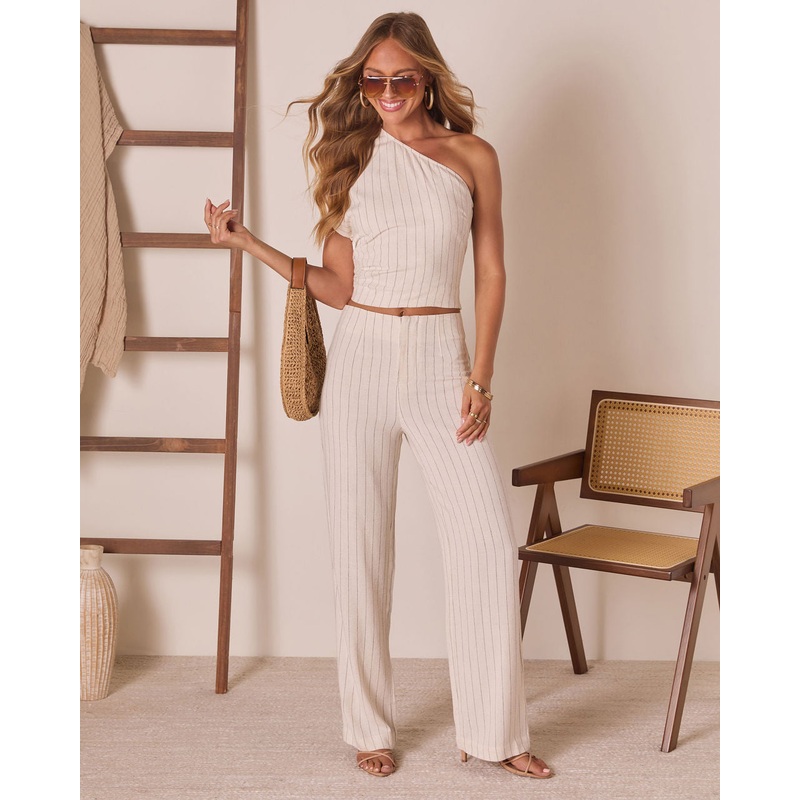 Corbiere Linen Pinstripe Pants