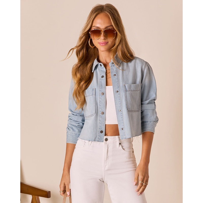 Keanu Cropped Denim Shirt|Light Wash|XS|S|M|L|XL