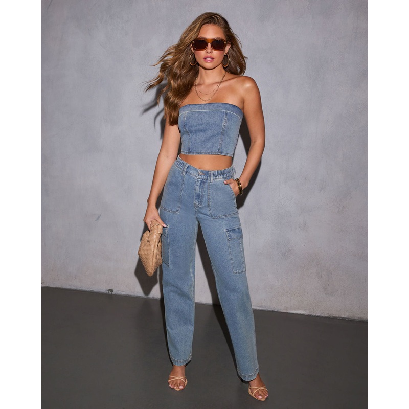Mayde Denim Tube Top|Dark Denim|XS|S|M|L|XL