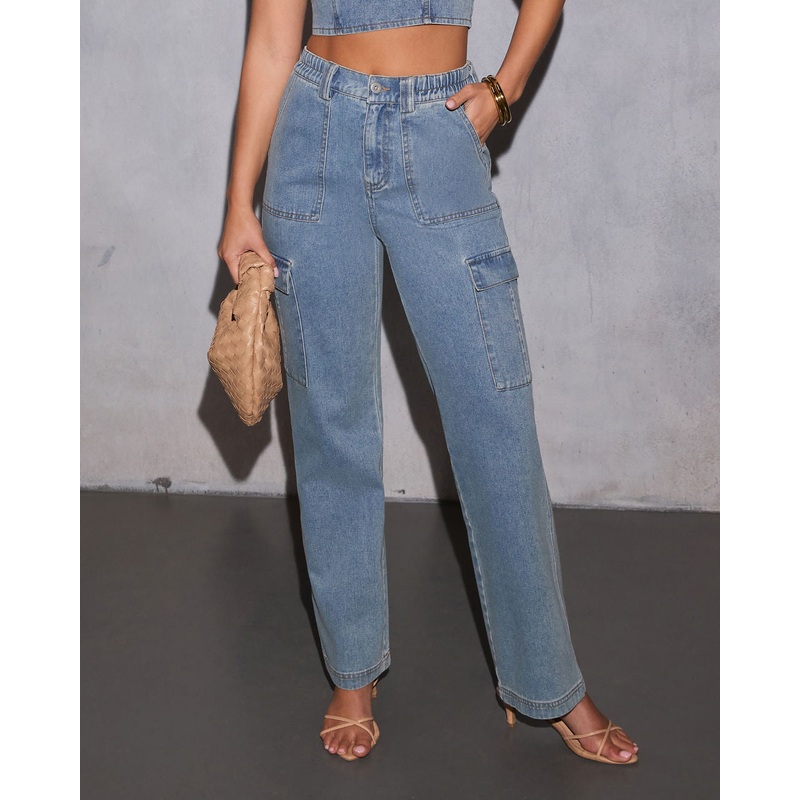 Mayde Wide Leg Cargo Jeans|Dark Denim|XS|S|M|L|XL