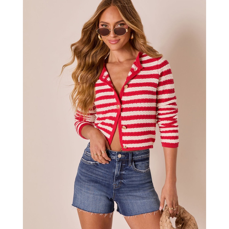 Tesley Striped Button Down Sweater
