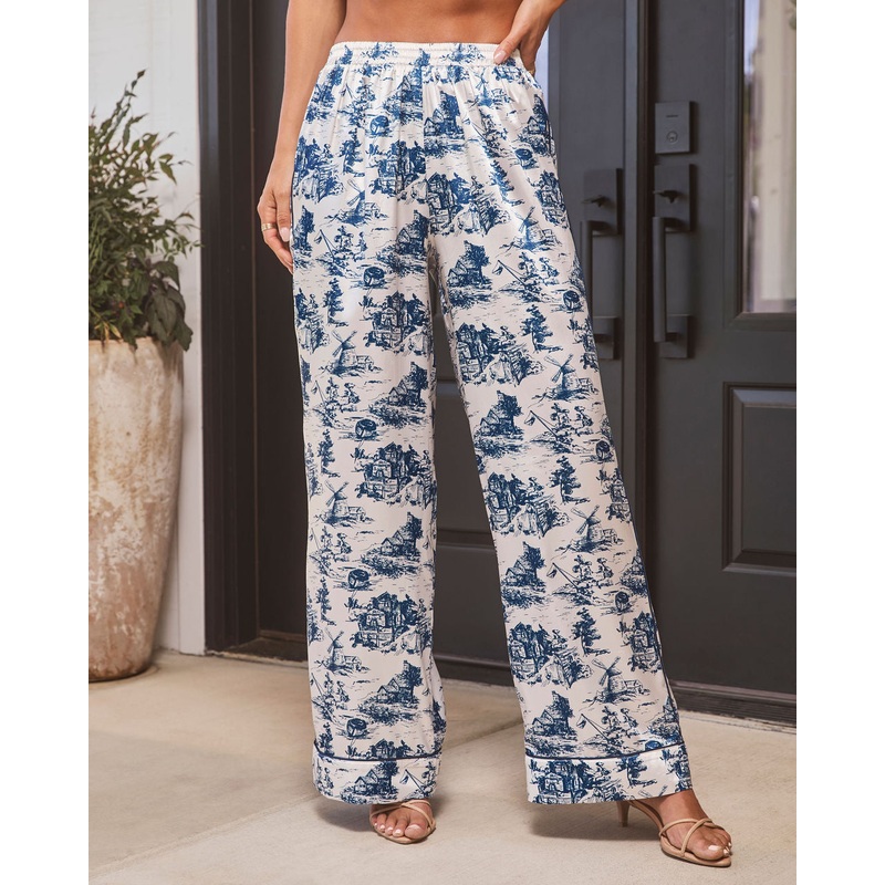 Veranda Satin Toile Print Pants
