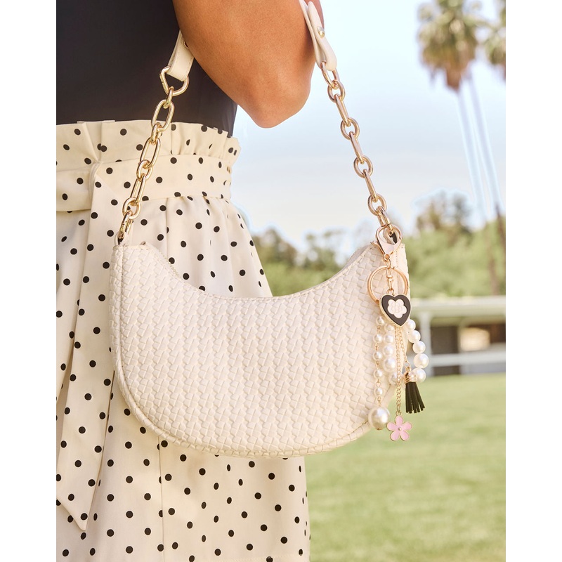 Winsley Charmed Shoulder Bag|Ivory|O/S