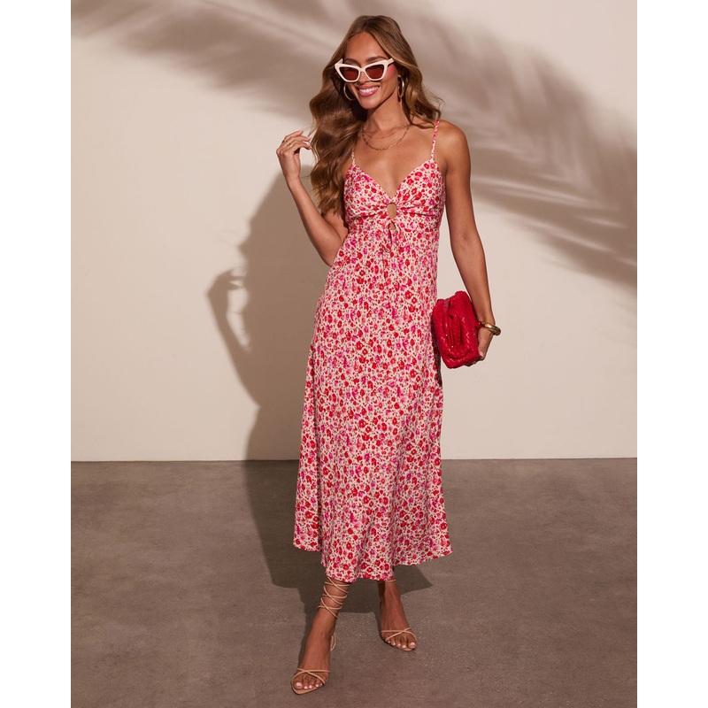 Day Date Cut Out Floral Maxi Dress