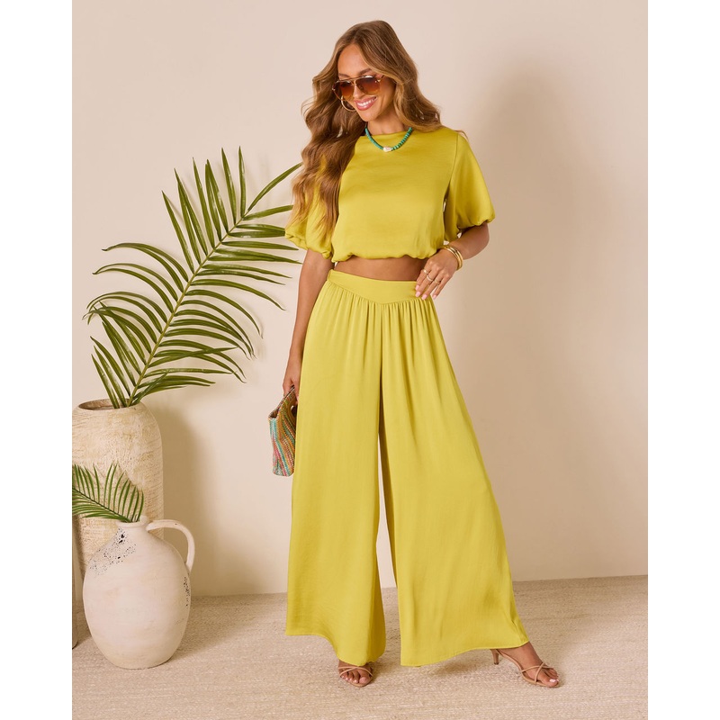 Island Drift Pleated Wide Leg Pants