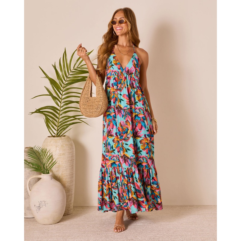 Leniah Tropical Floral Maxi Dress