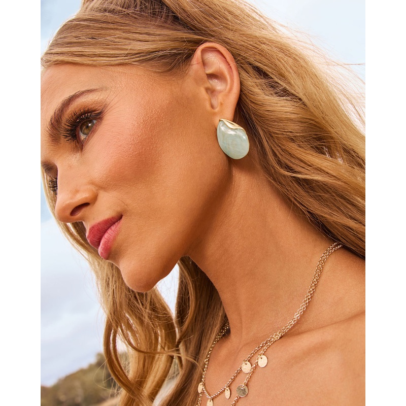 Rayah Lucite Drop Earrings|Blue|Ivory|O/S