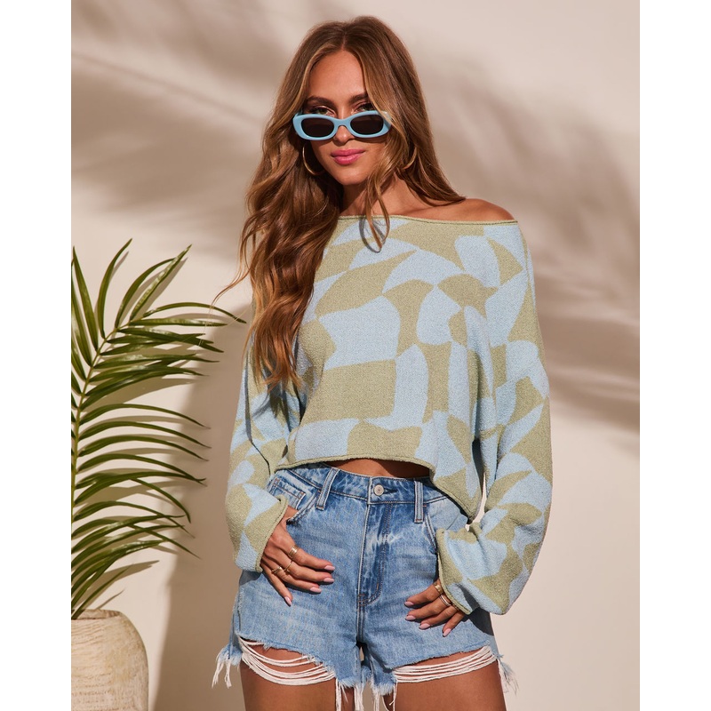 Rowyn Checkered Abstract Sweater