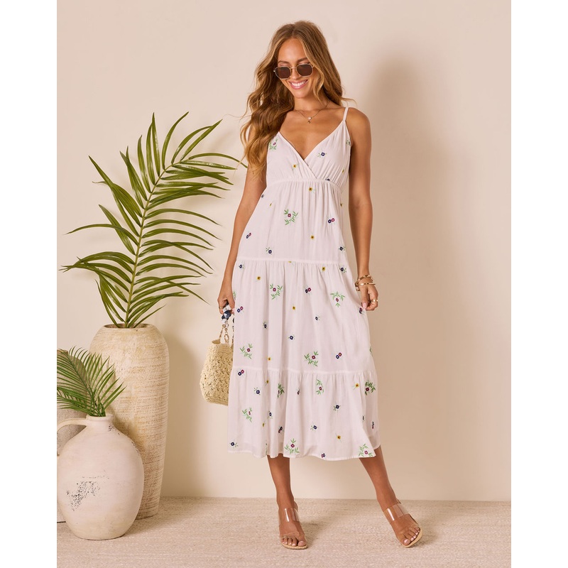 Sea Song Floral Maxi Dress|White Multi|S|M|L
