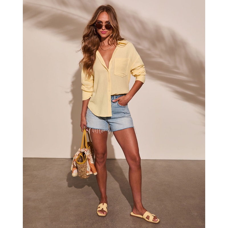 Seaberry Collared Button Down Top
