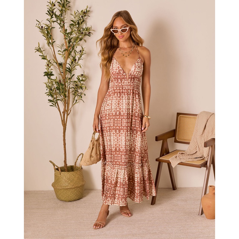 Solena Tired Abstract Maxi Dress