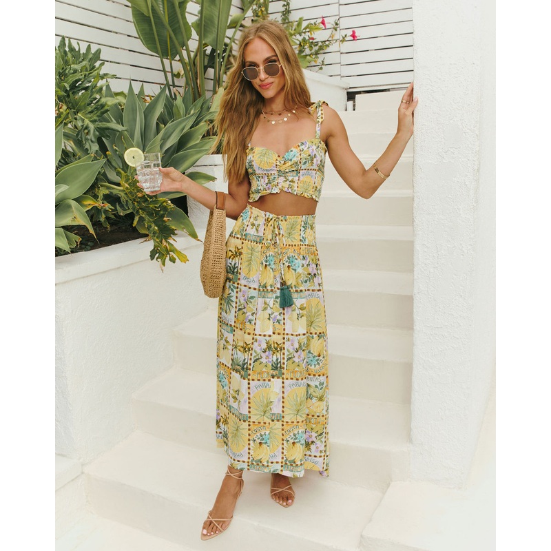 Solera Tropical Print Maxi Skirt