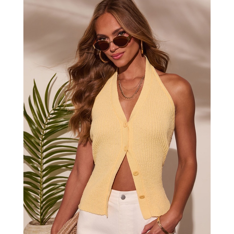 Summer Wander Halter Sweater Vest
