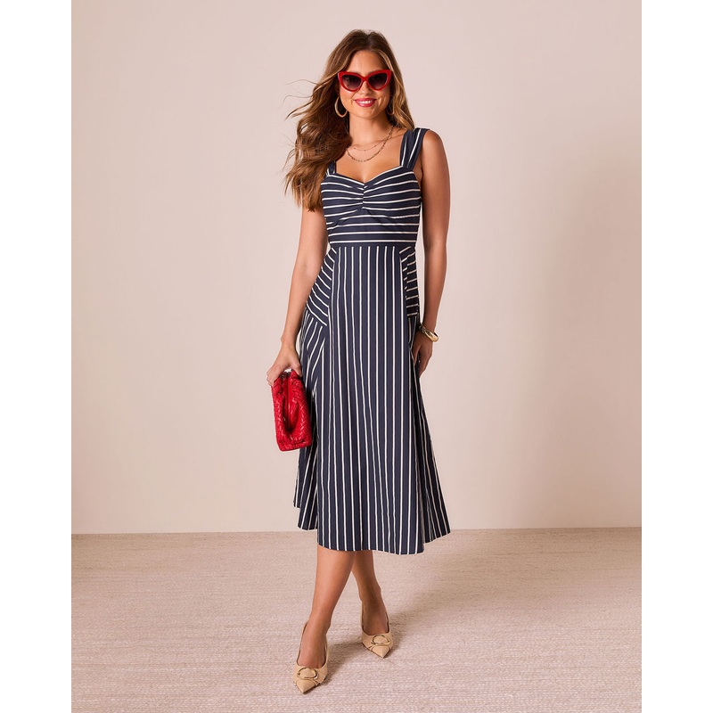 Sunnie Muse Striped Midi Dress