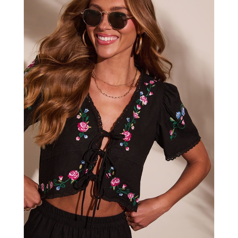 Weekend Whim Floral Flyaway Crop Top
