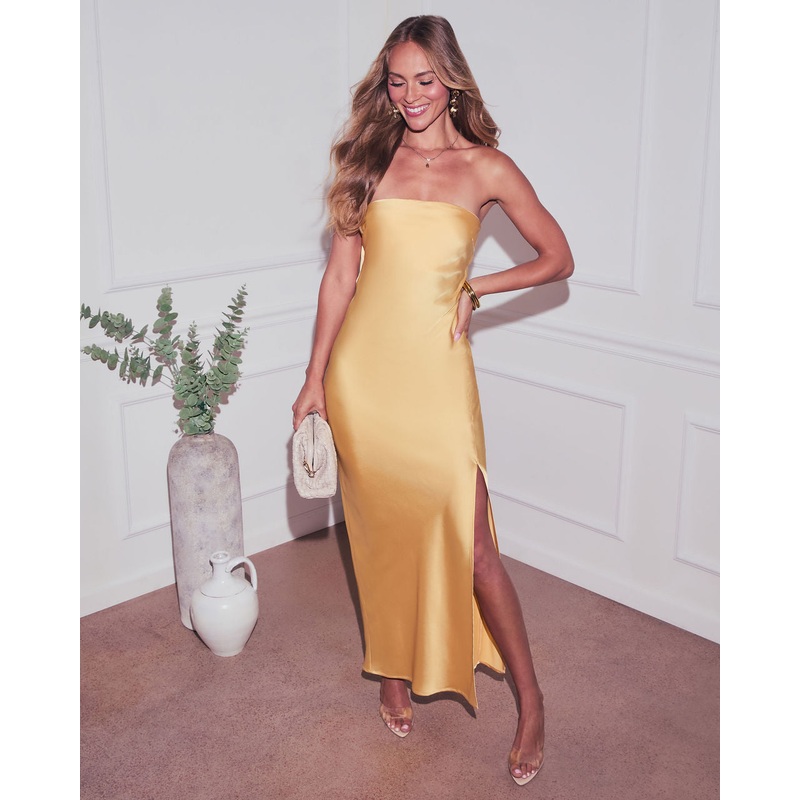 Afternoon Light Strapless Maxi Dress