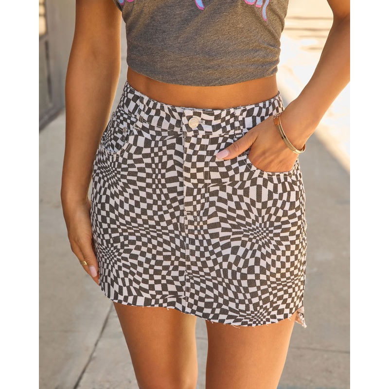 Cool Beans Checkered Mini Skirt