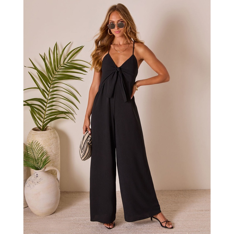 Dafni Bust Tie Jumpsuit|Black|XS|S|M|L|XL