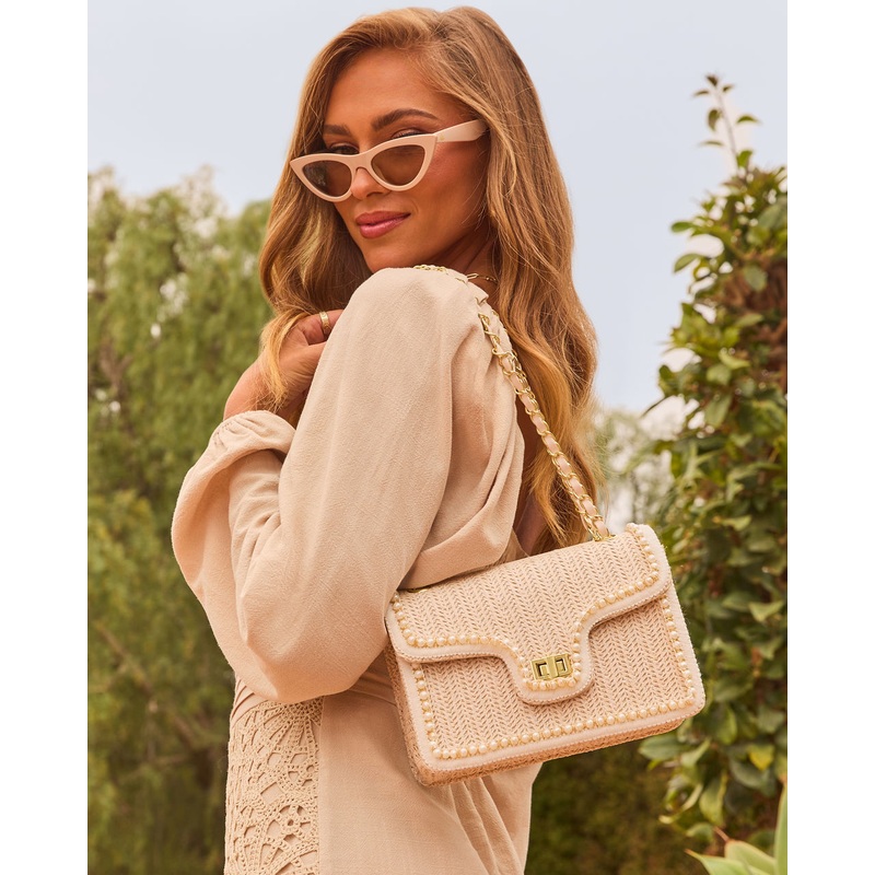 Jenie Straw Shoulder Bag|Ivory|O/S