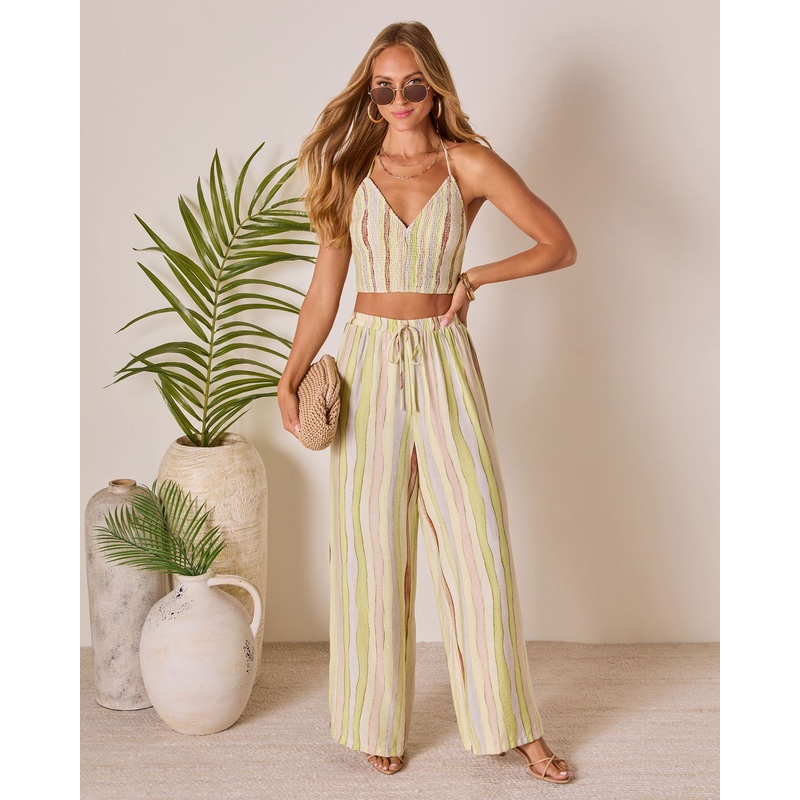 Meila Drawstring Wide Leg Pants
