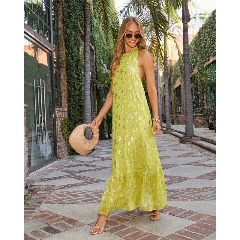 Seaglass Skies Halter Maxi Dress