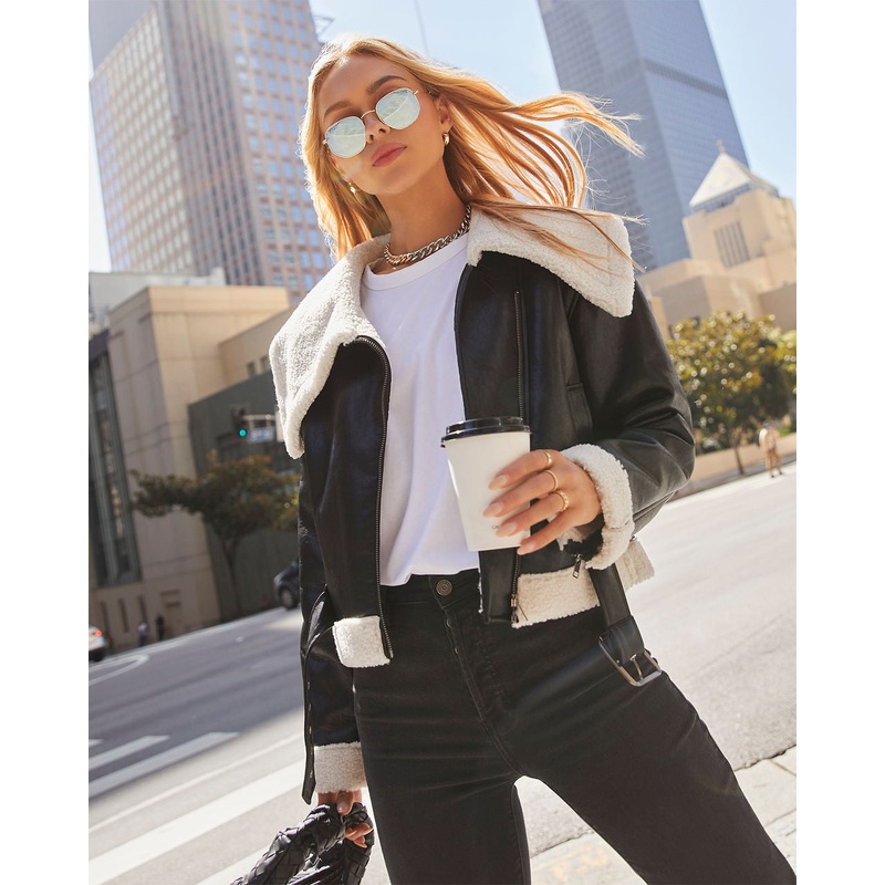 Bleeker Faux Leather Shearling Jacket
