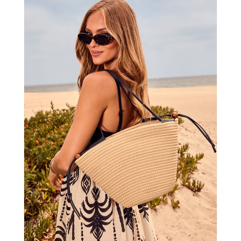 Coastal Carryall Straw Tote Bag