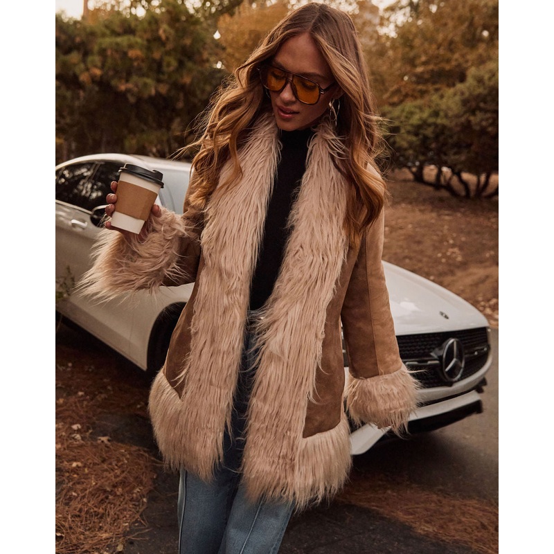 Harley Suede Faux Fur Trim Jacket
