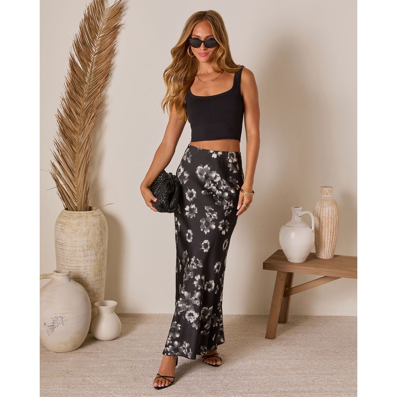 Juliete Floral Maxi Skirt|Black Floral|S|M|L