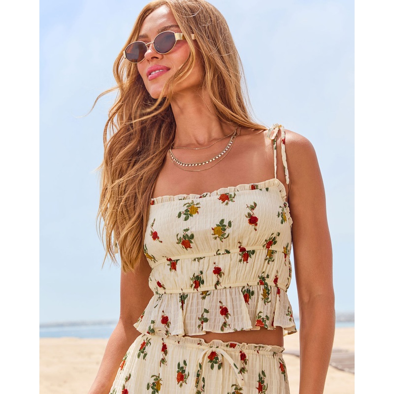 Market Morning Shoulder Tie Top