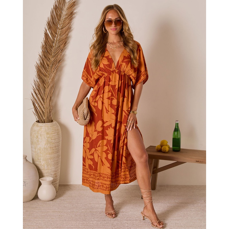 Palma Posh Tropical Midi Dress