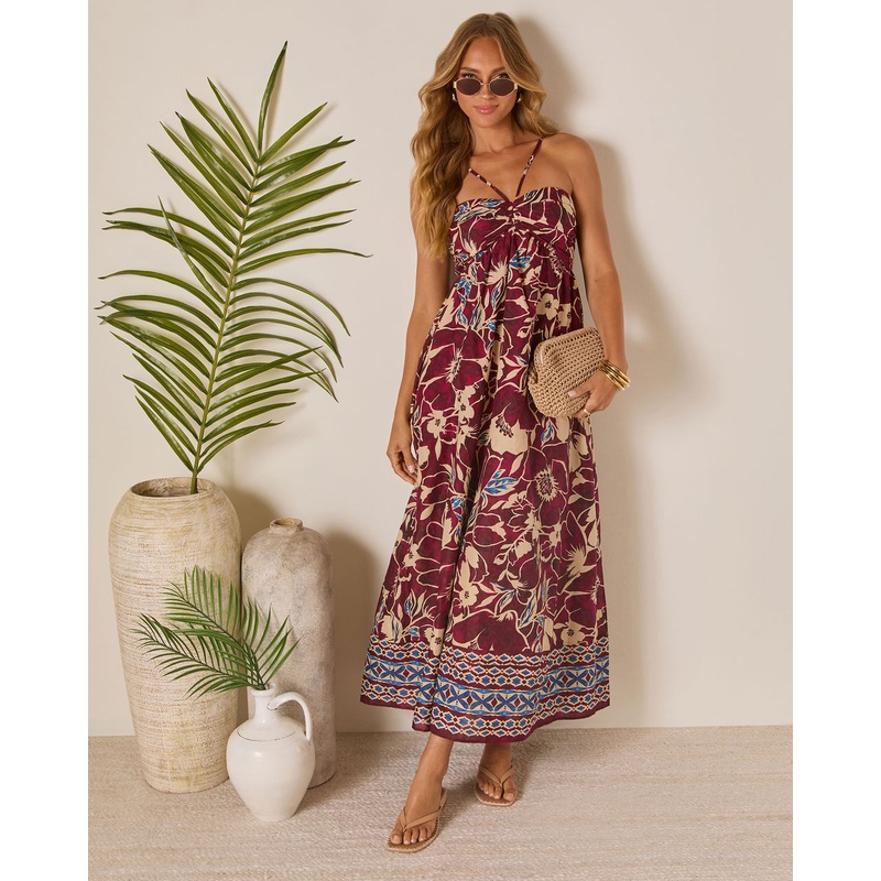 Sunset Tropics Empire Maxi Dress