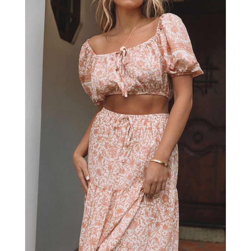Adela Floral Crop Top|Peach|Sage|S|M|L