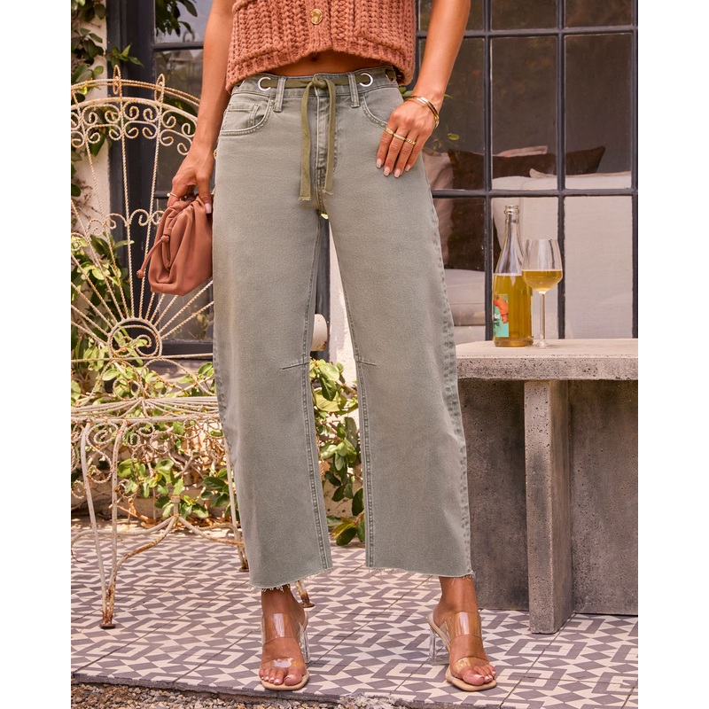 Ashlyne Drawstring Barrel Jeans