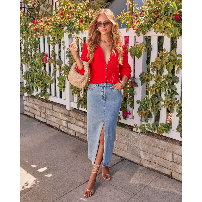 Bianka Denim Midi Skirt|Light Wash|XS|S|M|L|XL