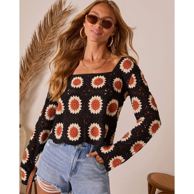 Catch The Breeze Abstract Crochet Top